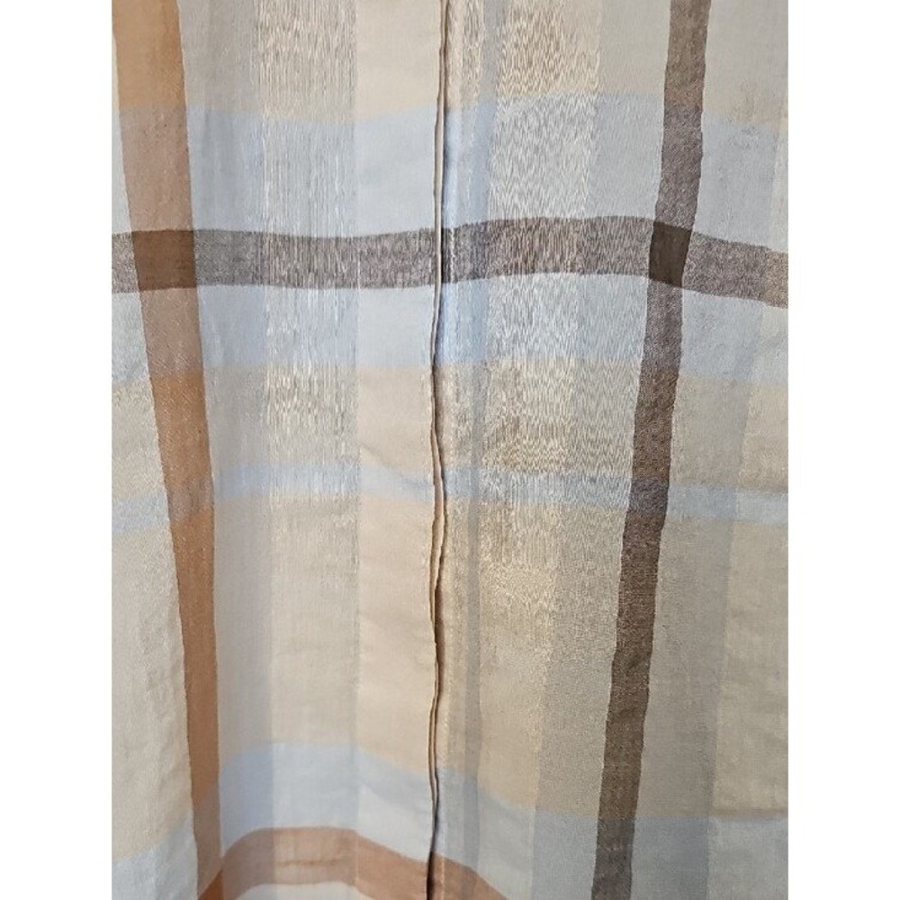 Theory Womens Plaid Button Down Shirt Beige Blue Long Sleeve Size S - Picture 6 of 8
